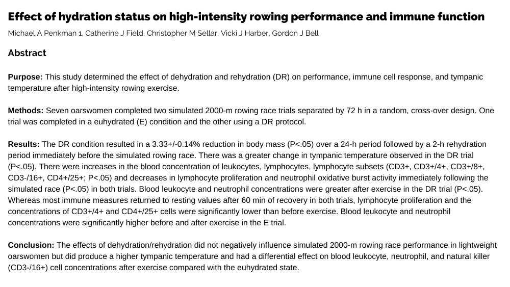 Supporting the Horse Immune System 7 Effect of hydration status